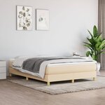 vidaXL Sommier à ressorts de lit Crème 140x190 cm Tissu