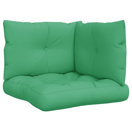 vidaXL Coussins de palette 3 Pièces vert tissu