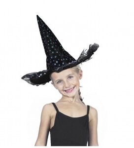 Chapeau sorciere etoiles irisees luxe enfant