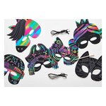 6 masques de papier à gratter Arc en ciel
