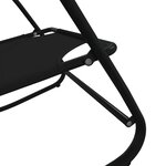 vidaXL Chaise longue à bascule Noir Acier et textilène