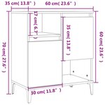 vidaXL Buffet Blanc brillant 60x35x70 cm Bois d'ingénierie