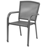 vidaXL Chaises empilables de jardin 2 Pièces Acier Gris
