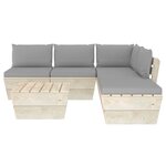vidaXL Salon de jardin palette 6 Pièces avec coussins Épicéa imprégné