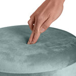 Tectake Pouf coffre de rangement aspect velours SARINA - turquoise