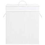 vidaXL Panier à linge avec une seule section bambou blanc 83 L