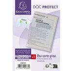 Etui De Protection Pour Carte Grise 3 Volets Pvc Lisse 20/100e - Cristal - X 10 - Exacompta