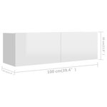 vidaXL Ensemble de meuble TV 2 Pièces Blanc brillant Aggloméré