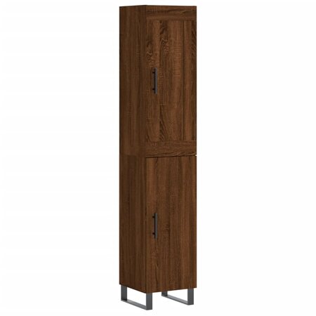 vidaXL Buffet haut Chêne marron 34 5x34x180 cm Bois d'ingénierie