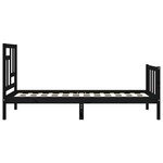 vidaXL Cadre de lit avec tête de lit noir 90x200 cm bois massif