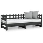 vidaXL Lit coulissant Gris 2x(80x200) cm Bois de pin massif