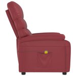 vidaXL Fauteuil de massage Rouge bordeaux Similicuir
