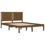 vidaXL Cadre de lit Marron miel Bois massif 150x200 cm Très grand