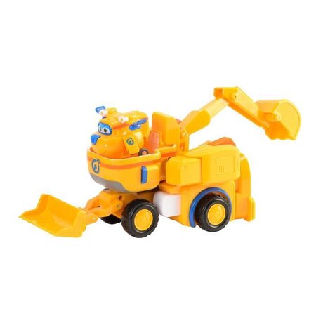 SUPER WINGS Véhicule Transformable en robot 18 cm et 1 figurine Transform-a-bot Donnie 's Dozer