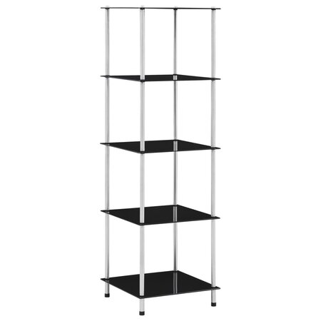 vidaXL Étagère 5 niveaux Noir 40x40x130 cm Verre trempé