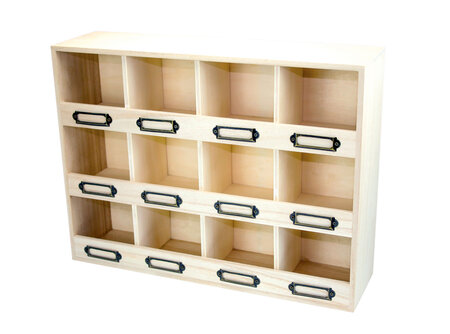 Petit Casier en bois 12 cases porte-étiquettes 41 5 x 31 x 11 cm