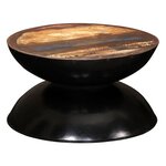 vidaXL Table basse Bois de récupération massif Base noire 60x60x33 cm