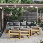vidaXL Salon de jardin 10 Pièces avec coussin Bois d'acacia solide