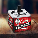 Cendrier poussoir métallique coin fumeur