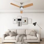 vidaXL Ventilateur de plafond lampe et télécommande 108cm Marron clair