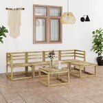 vidaXL Salon de jardin 6 Pièces bois de pin imprégné de vert