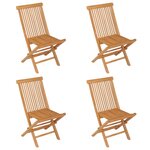 vidaXL Salon de jardin 5 Pièces Bois de teck massif
