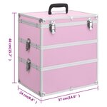 vidaXL Mallette à maquillage 37x24x40 cm Rose Aluminium