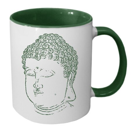 Tasse en céramique verte bouddha by cbkreation