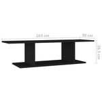 vidaXL Meuble TV mural Noir 103x30x26 5 cm