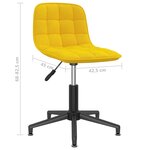 vidaXL Chaises à dîner pivotantes 4 Pièces Jaune Velours