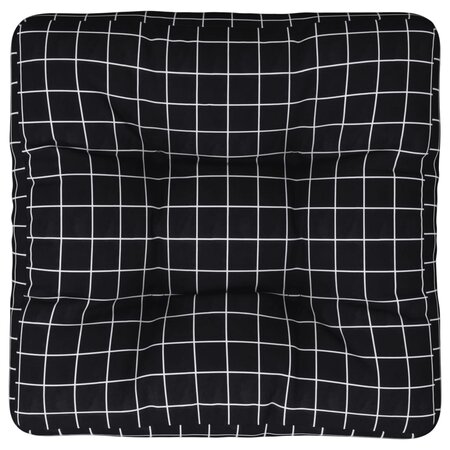 vidaXL Coussin de palette motif à carreaux noir 60x60x12 cm tissu