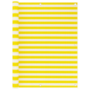 vidaXL Écran de balcon Jaune et blanc 120x400 cm PEHD