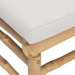 vidaXL Salon de jardin 2 Pièces avec coussins gris clair bambou