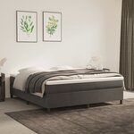 vidaXL Lit à sommier tapissier et matelas Gris foncé 160x200cm Velours
