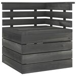 vidaXL Salon palette de jardin 9 Pièces Bois de pin massif Gris foncé