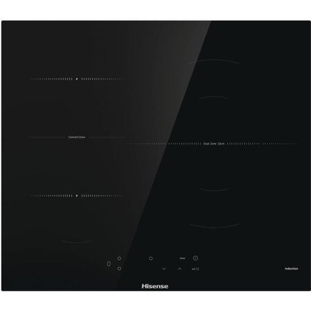 Plaque de cuisson induction HISENSE - 3 zones dont 1 BridgeZone et 1 a extension concentrique (32 cm) - 7100 W - 60cm - Noir
