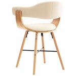 vidaXL Chaises à manger lot de 6 crème similicuir et bois courbé