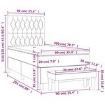 vidaXL Lit à sommier tapissier avec matelas Bleu 90x200 cm Tissu