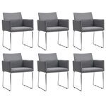 vidaXL Chaises à manger lot de 6 gris clair tissu