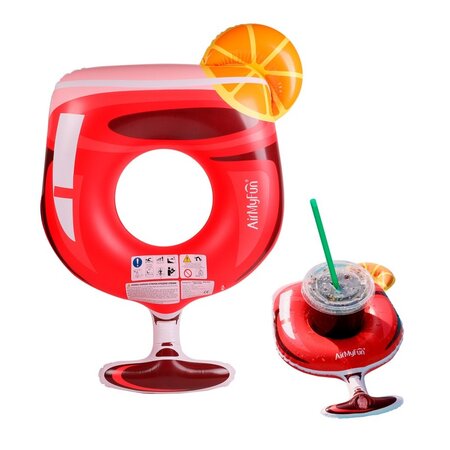 Bouée gonflable xxl et porte boisson gonflable pour piscine & plage - pack evasion cocktail passion