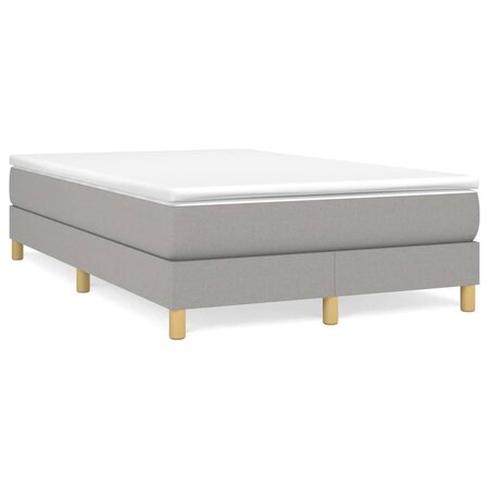 vidaXL Sommier à ressorts de lit Gris clair 120x200 cm Tissu