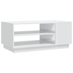 vidaXL Table basse Blanc brillant 102x55x43 cm Aggloméré