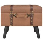 vidaXL Tabourets de rangement 3 Pièces Marron Similicuir
