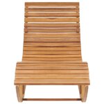 vidaXL Chaise longue à bascule avec coussin Bois de teck solide