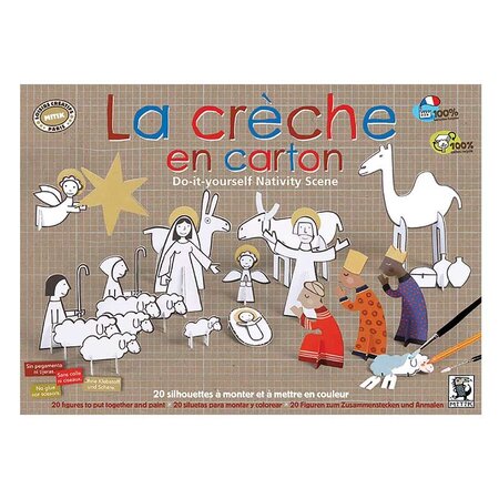 Crèche en carton à monter et personnaliser