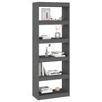 vidaXL Bibliothèque/Cloison Gris 60x30x167 5 cm Bois massif de pin