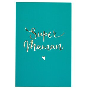Carte super maman lettres dorées - draeger paris