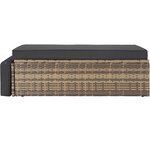 Tectake Canapé de jardin CORFOU modulable - marron naturel