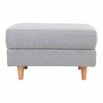 Pouf gris clair avec pieds en bois naturel