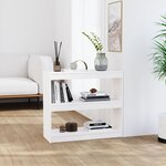 vidaXL Bibliothèque/Séparateur de pièce Blanc 80x30x71 5 cm Pin solide